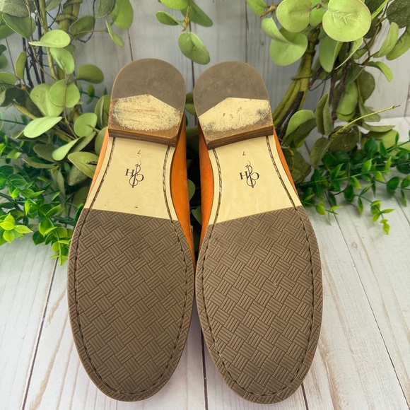 Cole Haan Women’s Penny Loafers Orange & Tan Nubuck Leather Size 7B - Picture 6 of 8